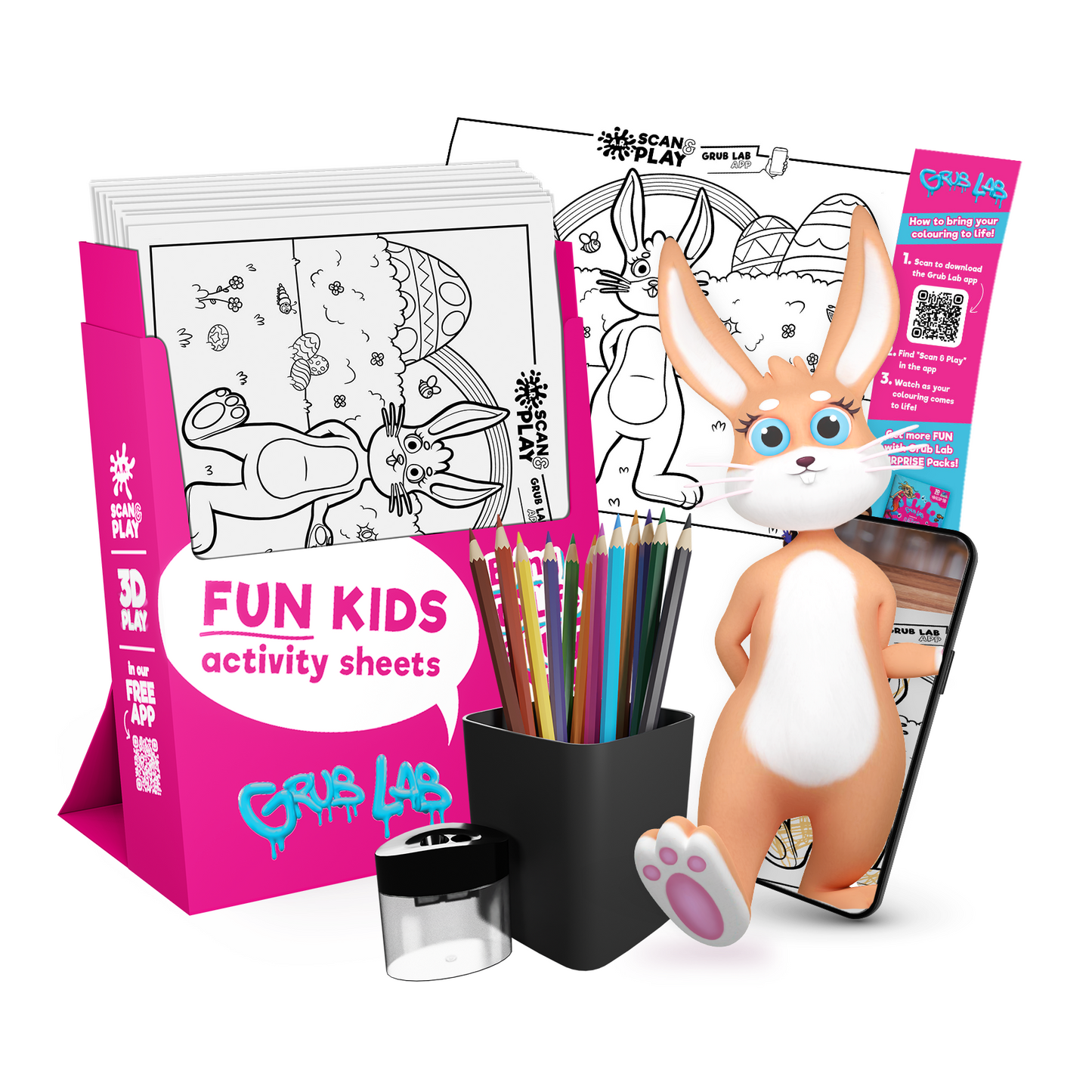Easter AR Colouring in Sheets with 5 Tubs of Pencils